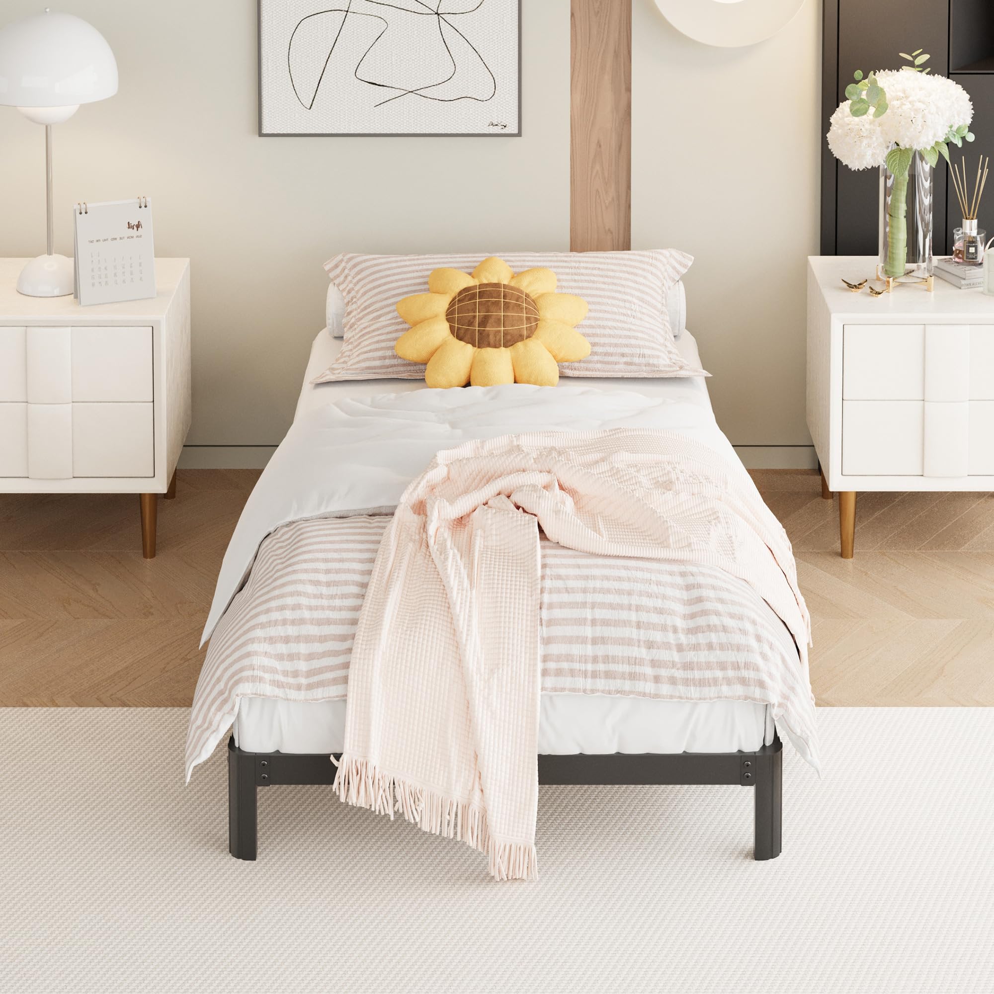 Amazon.com: Yicensen 9 Inch Twin Bed Frames with Rounded Corner